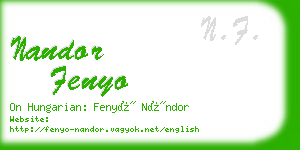 nandor fenyo business card